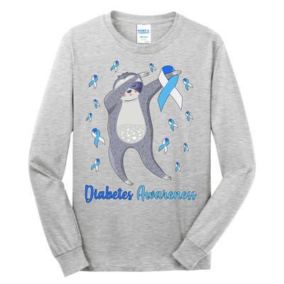 Diabetes Awareness Dabbing Sloth Tall Long Sleeve T-Shirt