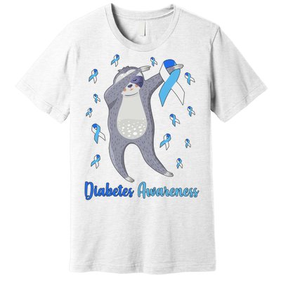 Diabetes Awareness Dabbing Sloth Premium T-Shirt