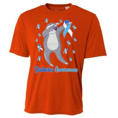 Diabetes Awareness Dabbing Sloth Cooling Performance Crew T-Shirt