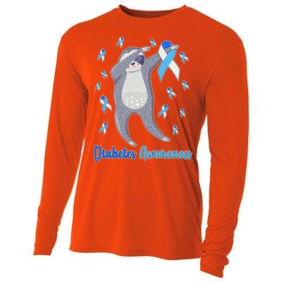 Diabetes Awareness Dabbing Sloth Cooling Performance Long Sleeve Crew