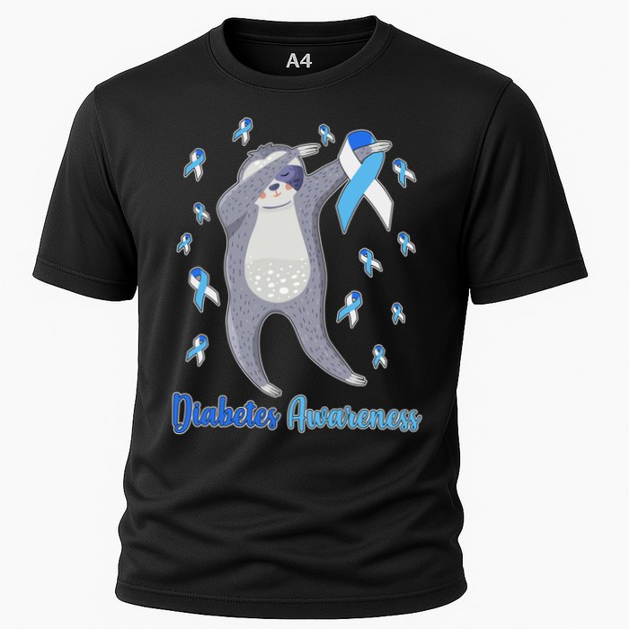 Diabetes Awareness Dabbing Sloth Cooling Performance Crew T-Shirt
