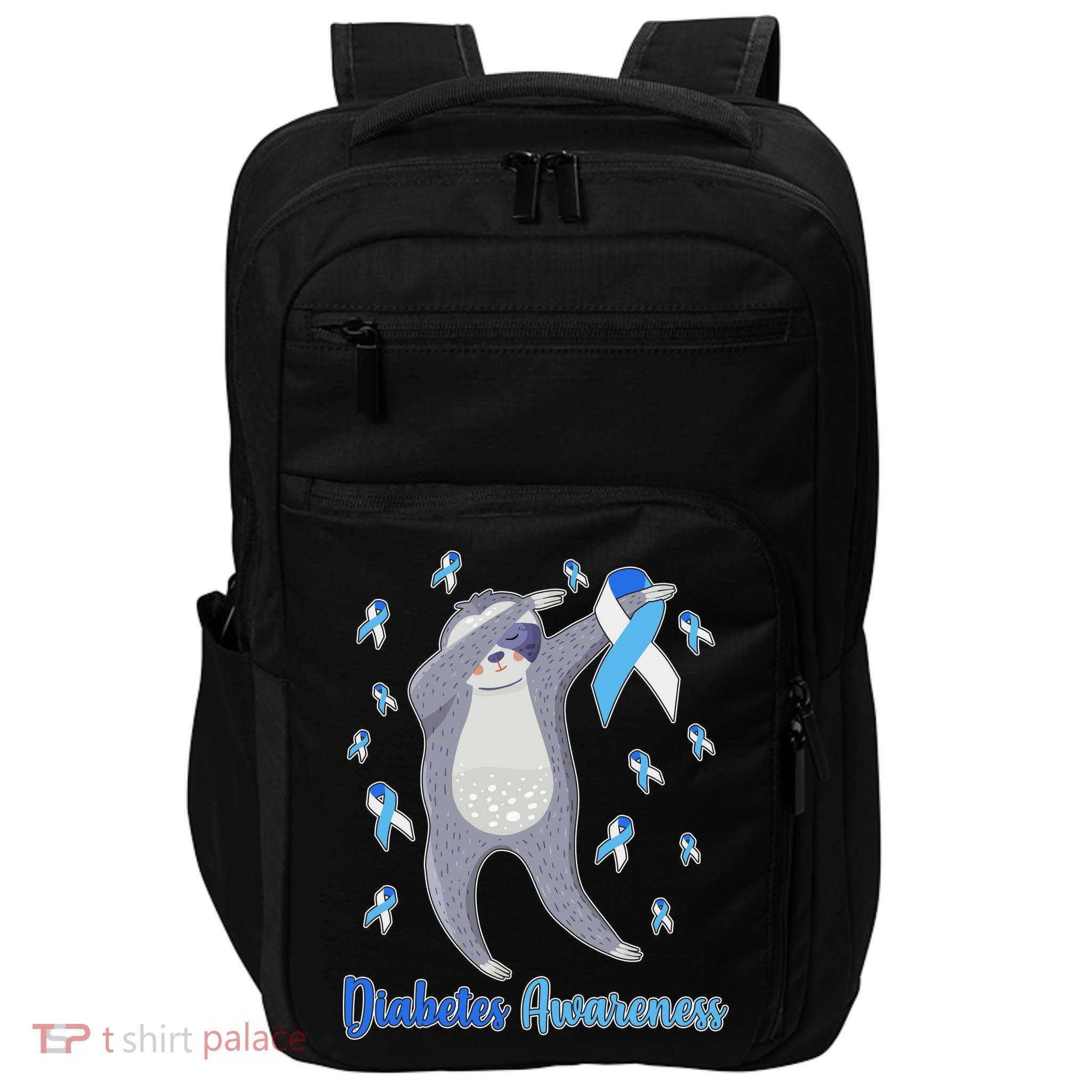 Diabetes Awareness Dabbing Sloth Impact Tech Backpack