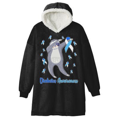 Diabetes Awareness Dabbing Sloth Hooded Wearable Blanket