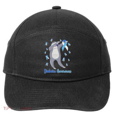 Diabetes Awareness Dabbing Sloth 7-Panel Snapback Hat