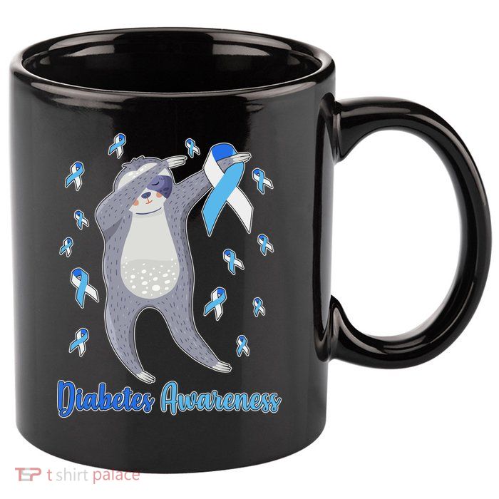 Diabetes Awareness Dabbing Sloth 11oz C Handle Ceramic Mug