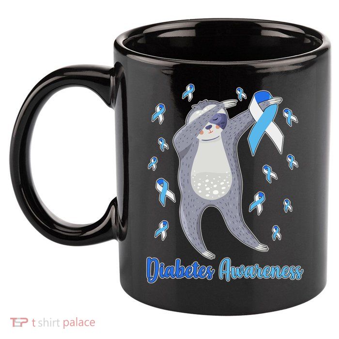 Diabetes Awareness Dabbing Sloth 11oz C Handle Ceramic Mug