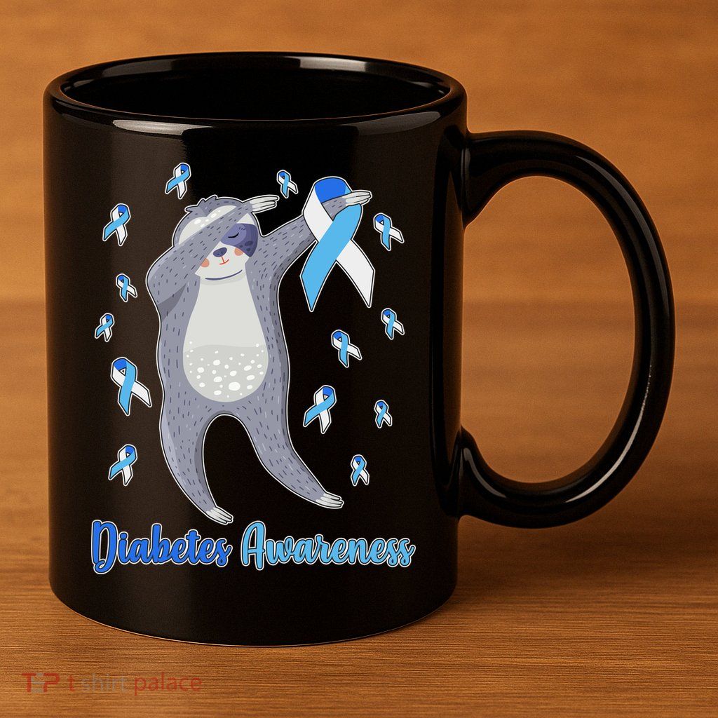 Diabetes Awareness Dabbing Sloth 11oz C Handle Ceramic Mug