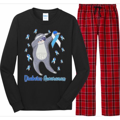 Diabetes Awareness Dabbing Sloth Long Sleeve Pajama Set