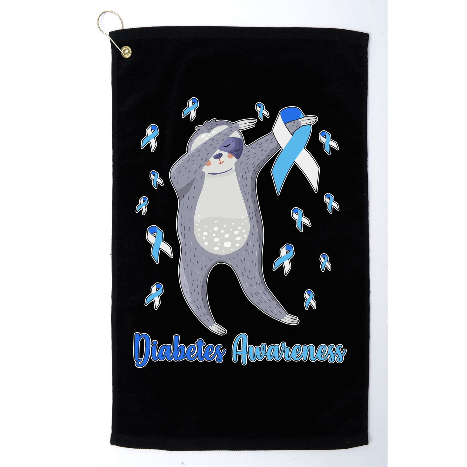 Diabetes Awareness Dabbing Sloth Golf Towel