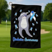 Diabetes Awareness Dabbing Sloth Golf Towel