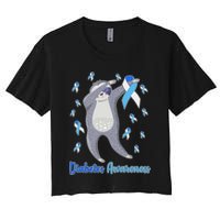 Diabetes Awareness Dabbing Sloth Women's Crop Top Tee