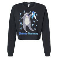 Diabetes Awareness Dabbing Sloth Cropped Pullover Crew