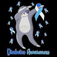 Diabetes Awareness Dabbing Sloth Cropped Pullover Crew