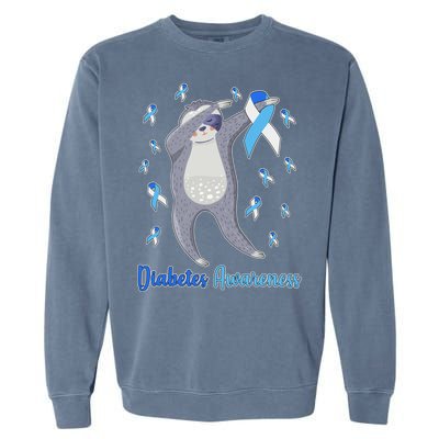 Diabetes Awareness Dabbing Sloth Garment-Dyed Sweatshirt