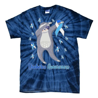 Diabetes Awareness Dabbing Sloth Tie-Dye T-Shirt