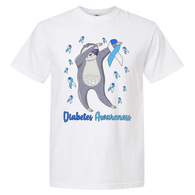 Diabetes Awareness Dabbing Sloth Garment-Dyed Heavyweight T-Shirt