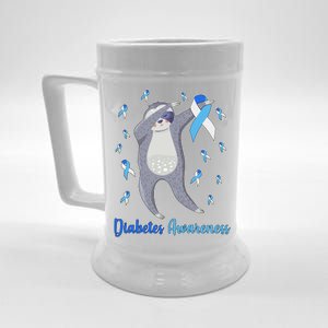 Diabetes Awareness Dabbing Sloth Beer Stein