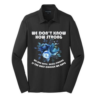 Diabetes Awareness Florial Silk Touch Performance Long Sleeve Polo