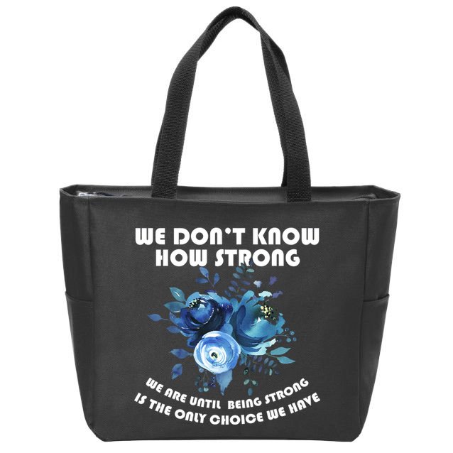 Diabetes Awareness Florial Zip Tote Bag