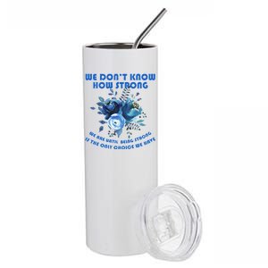 Diabetes Awareness Florial Stainless Steel Tumbler