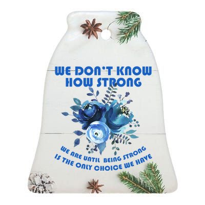 Diabetes Awareness Florial Ceramic Bell Ornament