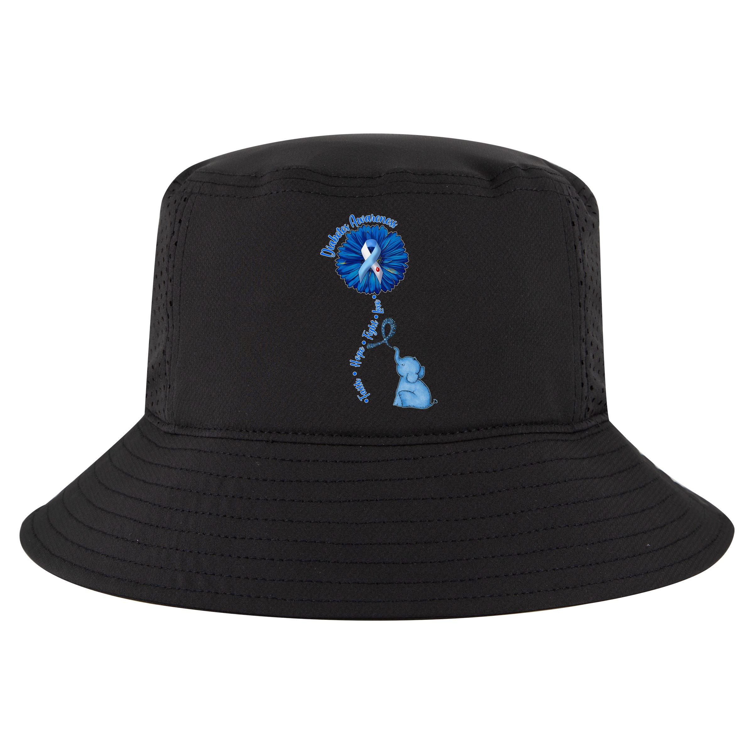 Diabetes Awareness Flower Elephant Cool Comfort Performance Bucket Hat