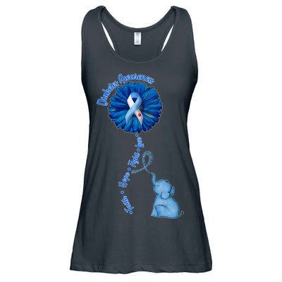 Diabetes Awareness Flower Elephant Ladies Essential Flowy Tank