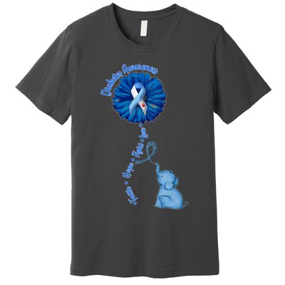 Diabetes Awareness Flower Elephant Premium T-Shirt