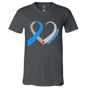 Diabetes Awareness Heart V-Neck T-Shirt