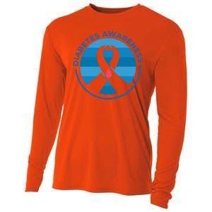 Diabetes Awareness Symbol Cooling Performance Long Sleeve Crew