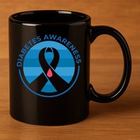 Diabetes Awareness Symbol 11oz C Handle Ceramic Mug