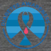 Diabetes Awareness Symbol 7 Panel Mesh Trucker Snapback Hat