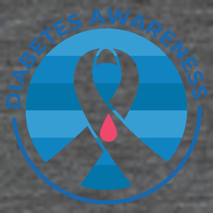 Diabetes Awareness Symbol 7 Panel Mesh Trucker Snapback Hat