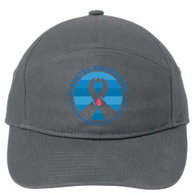 Diabetes Awareness Symbol 7-Panel Snapback Hat