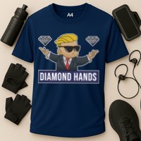 Diamond Hands Funny Stock Meme Cooling Performance Crew T-Shirt