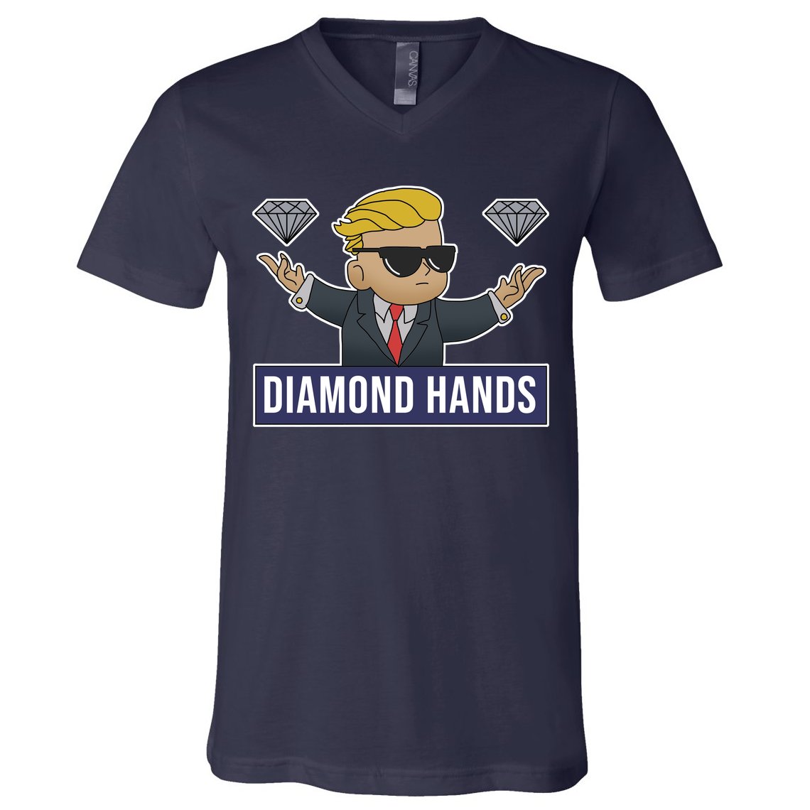 Diamond Hands Funny Stock Meme V-Neck T-Shirt