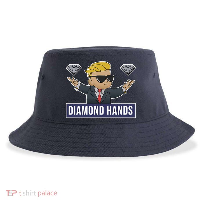 Diamond Hands Funny Stock Meme Sustainable Bucket Hat