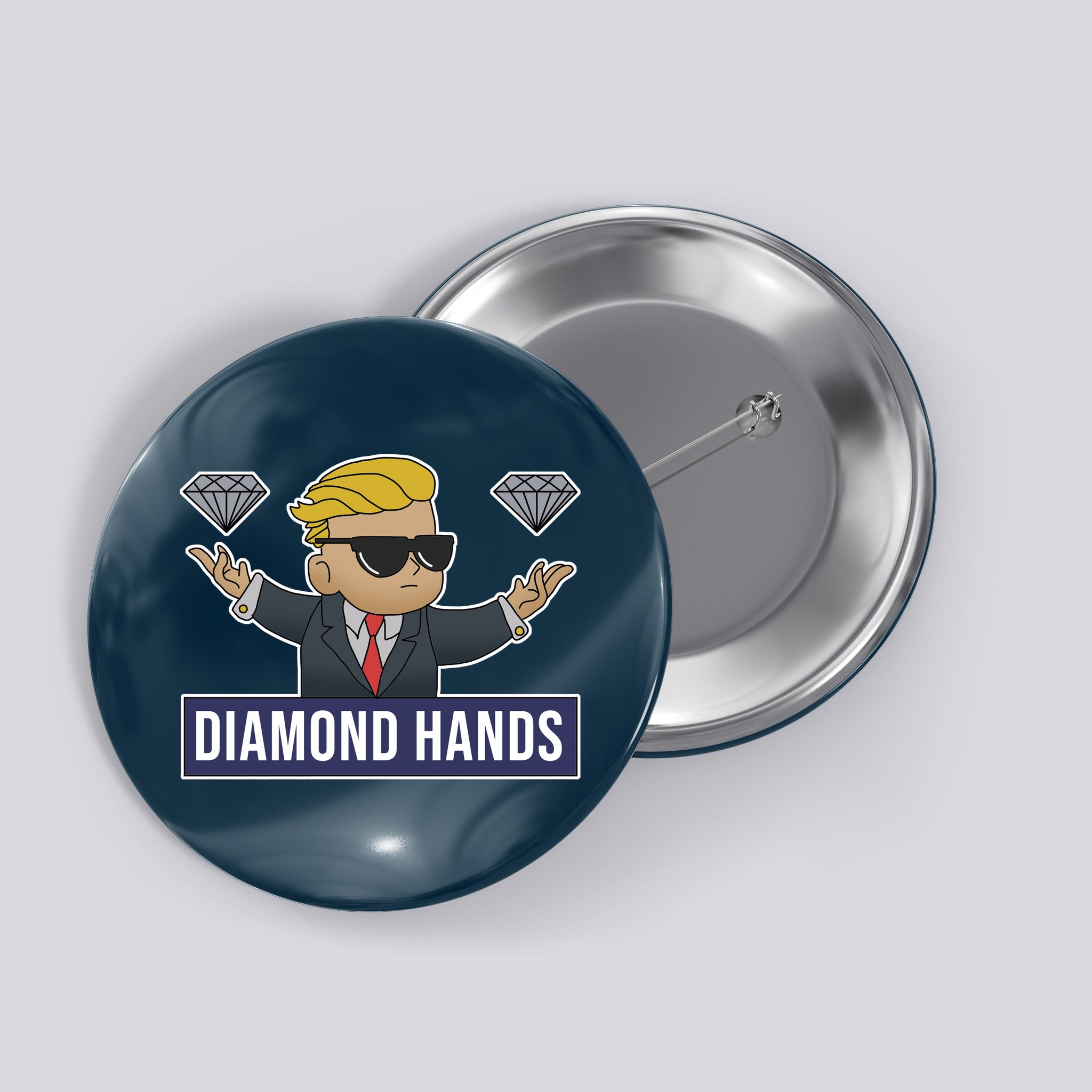 Diamond Hands Funny Stock Meme Button