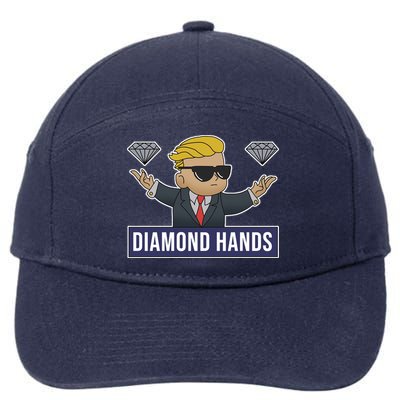 Diamond Hands Funny Stock Meme 7-Panel Snapback Hat