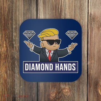 Diamond Hands Funny Stock Meme Coaster
