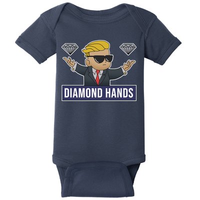 Diamond Hands Funny Stock Meme Baby Bodysuit