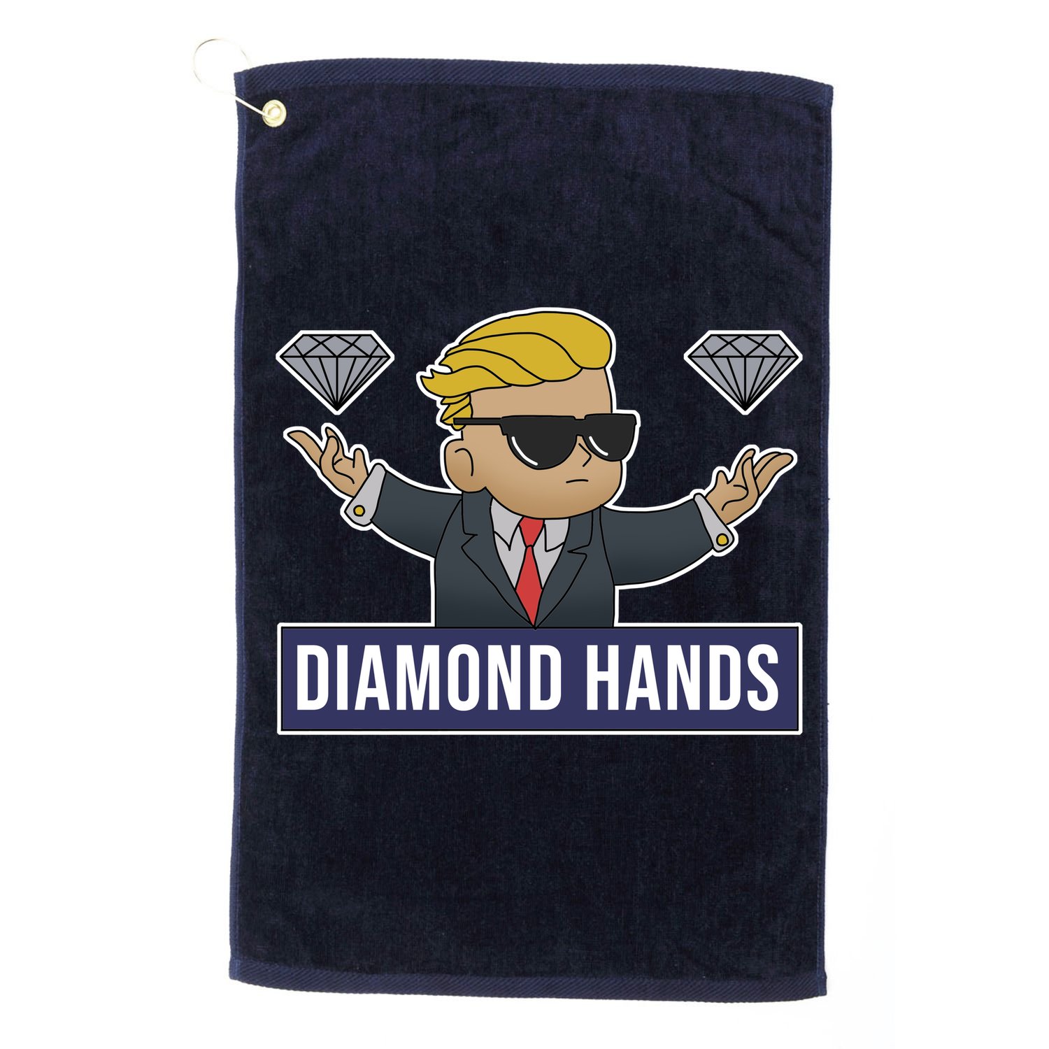Diamond Hands Funny Stock Meme Golf Towel