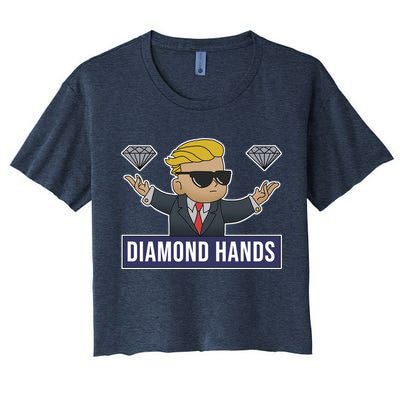 Diamond Hands Funny Stock Meme Crop Top