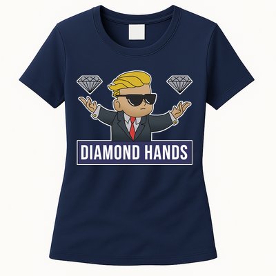 Diamond Hands Funny Stock Meme Womens T-Shirt