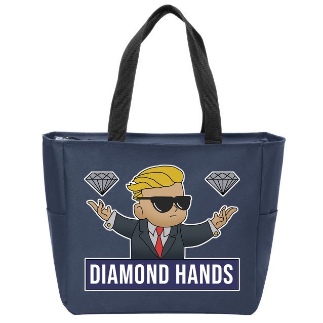 Diamond Hands Funny Stock Meme Zip Tote Bag