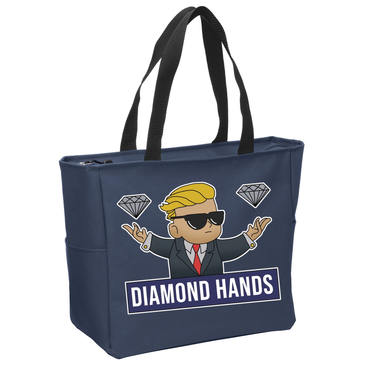 Diamond Hands Funny Stock Meme Zip Tote Bag