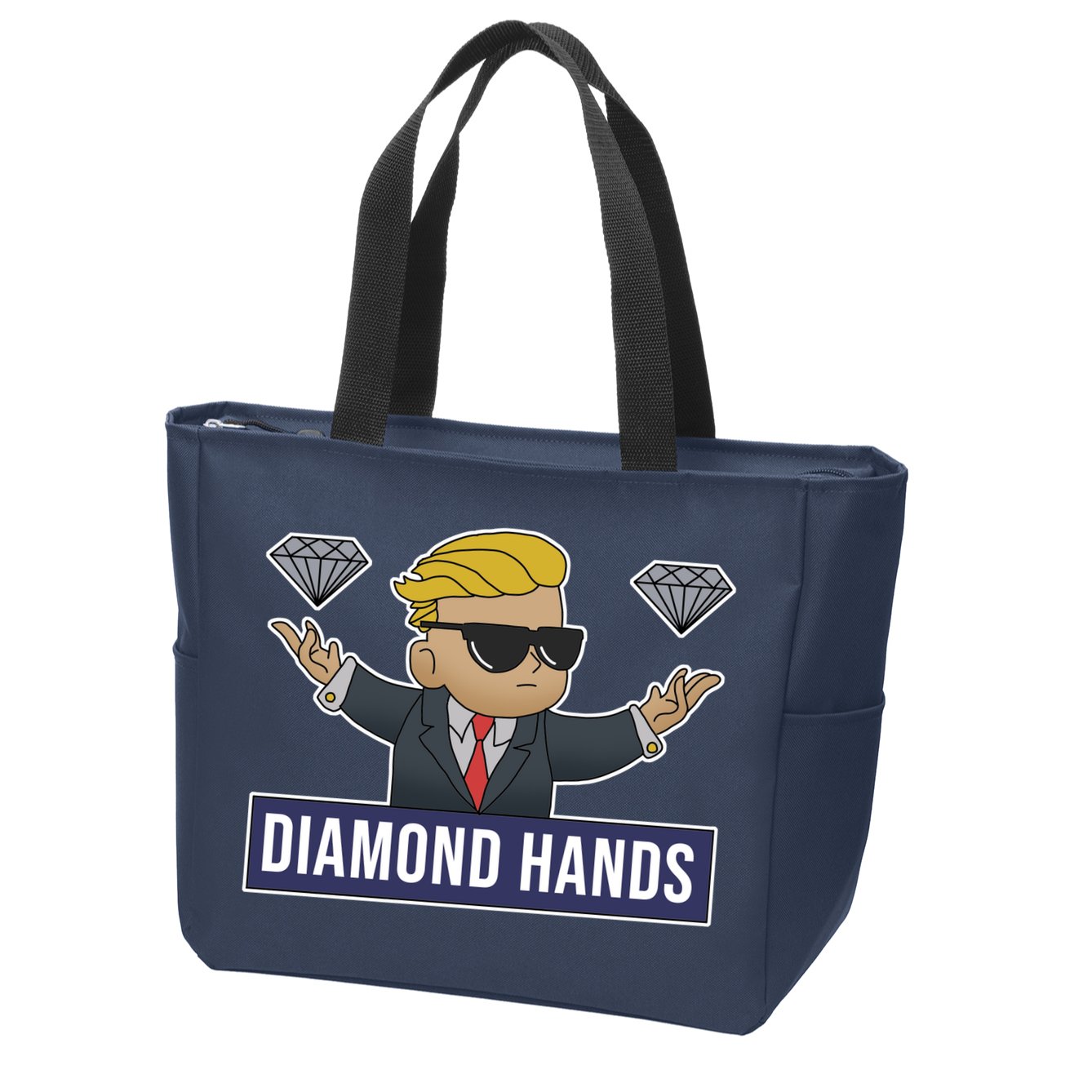 Diamond Hands Funny Stock Meme Zip Tote Bag