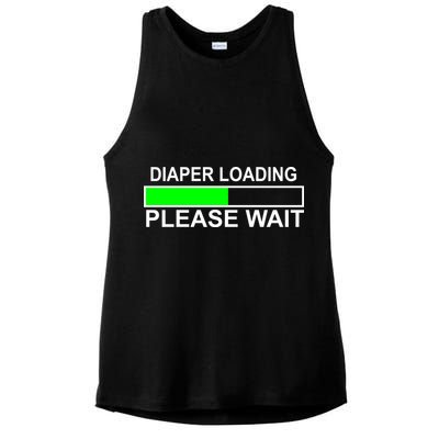 Diaper Loading Please Wait Ladies PosiCharge Tri-Blend Wicking Tank