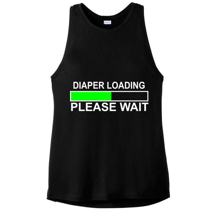 Diaper Loading Please Wait Ladies PosiCharge Tri-Blend Wicking Tank