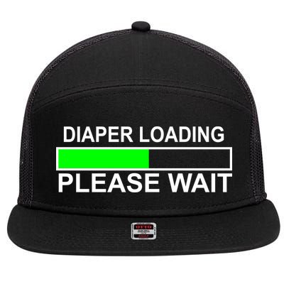 Diaper Loading Please Wait 7 Panel Mesh Trucker Snapback Hat